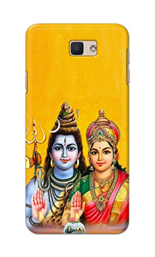 Image of PRINTFIDAA Lord Shiva Parvati Yellow Background Printed Designer Hard Back Case Cover for Samsung OnNxt / J7 Prime / J7 Prime 2 / On7 Prime / On7 (2016) -(VD) MVN1008