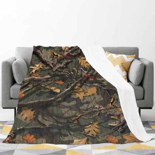 Camo Blanket Hunting Camouflage Forest Soft Decorative Flannel Throw Blanket Lightweight Cozy Fuzzy Blanket for Couch, Bed and Chair-60''x50'' - Image 3