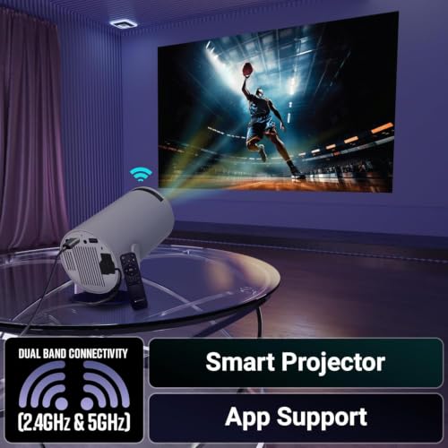 Image of PixaPlay 73 Android Smart Projector, 720p Native, Support 4K, OTT Apps (Netflix, PrimeVideo, Hotstar), 200 Rotatable, 3700 Lumens, Auto Keystone, Miracast, 3W Speaker, 130 inch Screen, WiFi|BT