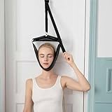 soulern Neck Stretcher Cervical Traction Device for Home Use - Over The Door Cervical Neck Traction Device for Decompression Home Physical Therapy, Portable Neck Traction Device for Neck Pain