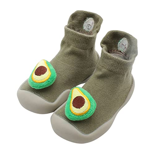 Zapatillas De Deporte Negras Niño Zapatillas de casa de frutas bordadas para bebé, zapatillas de casa cálidas de dibujos animados para niños, zapatos de interior de Zapatos Niño (Green, 12-18 Months)