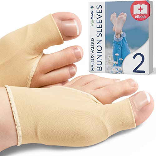 YOGAMEDIC Bunion Protector Socks - Size L/XL, 1 Pair, Unisex - Silicone Bunion Corrector & Toe Separator - Big Toe Straightener & Forefoot Pad for Hallux Valgus