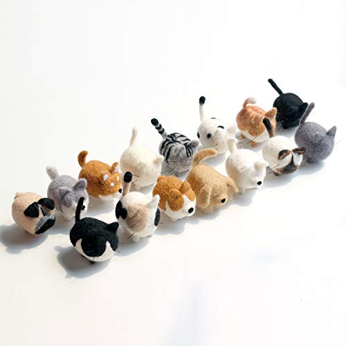 image for YSZ 4 in 1 DIY Animal Needle Felting Kit of The Faceless Cat and Dog f