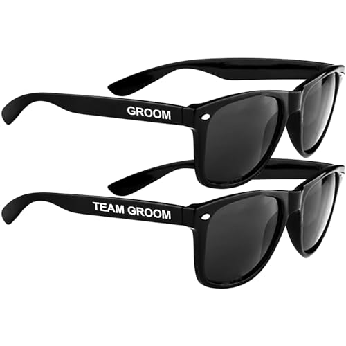 Image of LADY&HOME Bachelor Party 7pcs Wedding Sunglasses for Groom, Best Man, Groomsmen Gifts Wedding Favor