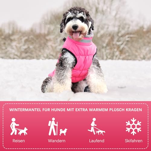 Lairle Hundemantel wasserdichte Hundemäntel Winter Hundejacke Weste Kleidung Reflektierende verstellbare Hundemantel mit eingebautem Geschirr für kleine mittlere große Hunde
