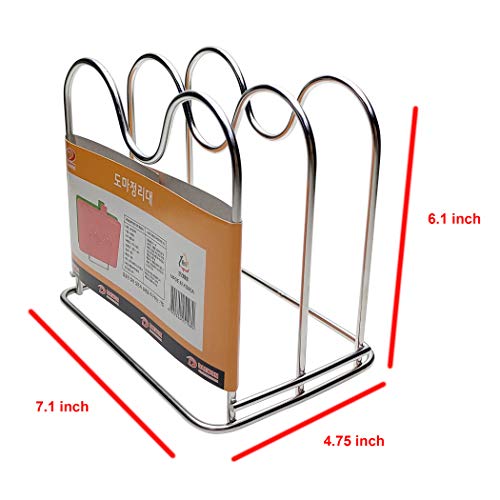 LENITH Soporte de Acero Inoxidable para Tabla de Cortar, Organizador de Tabla de Cortar de Cocina con 2 Secciones miniatura 2