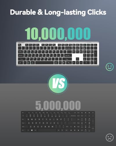 Image of TECKNET Bluetooth Keyboard Rechargeable 4-Device (2.4G+BT) Free Switching