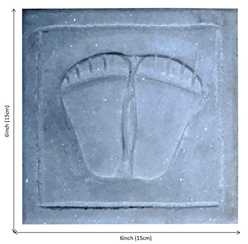 Purpledip Marble Idol Padukas/Charan: Impression Of God's Footprints For Home Temple Mandir (12592), White - Image 3