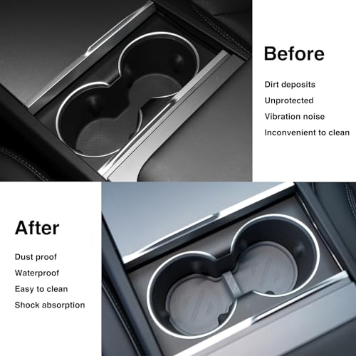 Portavasos de silicona para Tesla Model 3 2024 gris miniatura 3