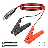 Range Tour Car Cigarette Lighter Alligator Clips Extension Cable, 12V-24V Car Male Cigarette Lighter Plug Clip-on Plug Socket Cable with 100mm Battery Clamp 1m/3.3ft 16AWG Male Plug Extension Cord