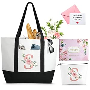 TRSODD Mothers Day Gifts for Mom Large Tote Bag and Makeup Bag Birthday Gifts for Women Wife Grandma Daughter Sister Friends Bridesmaid S