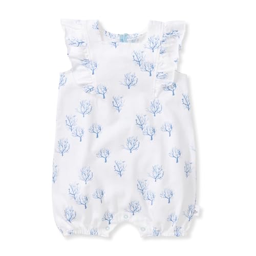 Image of Burt's Bees Baby Baby Girls Romper, 100% Organic Cotton One-piece Bubble Shortall and Layette Set Girl Outfit