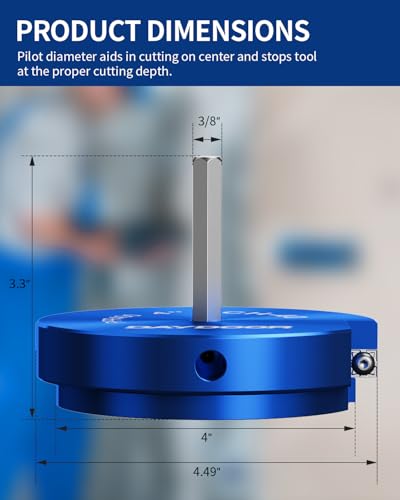 Image of DAYDOOR 4'' PVC Pipe Reamer, 4-Inch PVC Fitting Saver | 4-Sided Carbide Blade Hub Saver, Socket Saver Plumbing Tool for Sch.40 PVC, CPVC, ABS, Fit Standard 1 /2 inch Drills