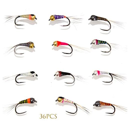 Outdoor Planet 36 Effictive Perdigon Nymphs Fly Fishing Flies Assortment| Trout and Grayling Fishing Lure