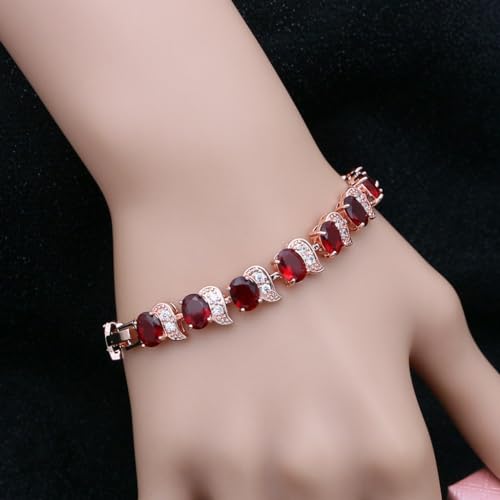 Image of LMXXVJ Fashion Tennis Bracelet Created Emerald White Gold Plated Charm Bracelet Gifts Jewelry for Women