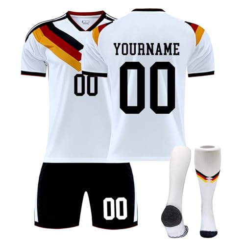 Generisch WM 2026 Fußball Trikot Personalisiert mit Eigenem Namen/Nummer für Herren/Kinder, Weltmeisterschaft 2026 Fussball Trikot Shorts Socken Trainingsanzug Set Fussball Geschenke Jungen