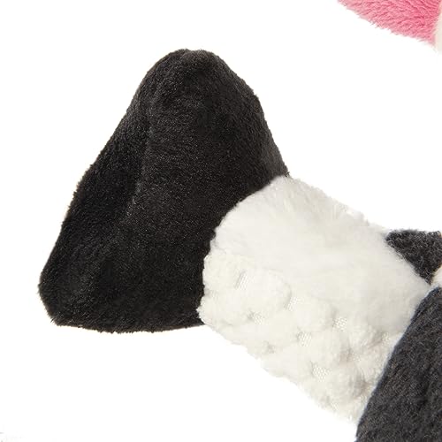 Image of goDog Checkers Sitting Cow Squeaky Plush Dog Toy, Chew Guard Technology - White, Small