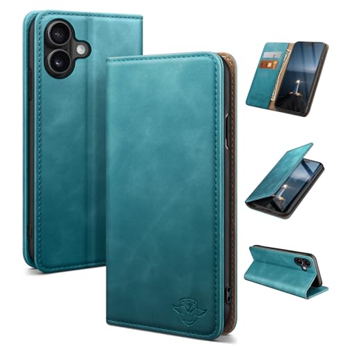 Etui flip cuir pour iPhone 16 6.1 protection intégrale pour sécuriser vos cartes