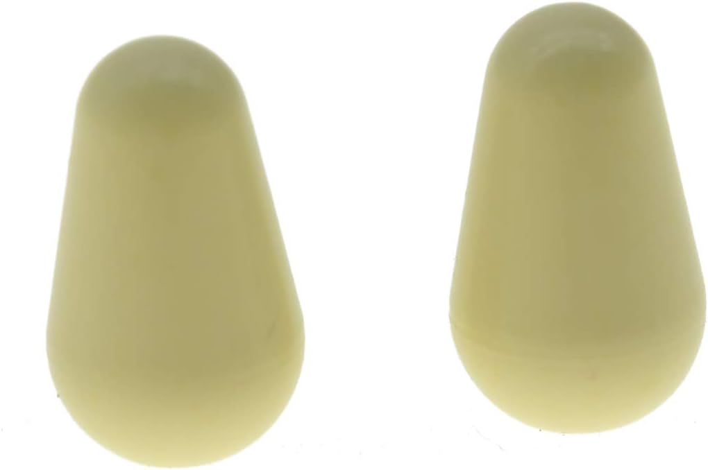 Dopro 2pcs Guitar 5 Way Pickup Switch Tip Switch Cap Switch Knob for USA FD Strat/Tele/Stratocaster Aged White