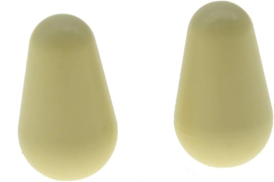 KAISH 2pcs Guitar 5 Way Pickup Selector Switch Tip Switch Cap Switch Knob for USA Stratocaster/Strat Aged White