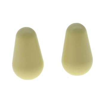 Dopro 2pcs Guitar 5 Way Pickup Switch Tip Switch Cap Switch Knob for USA FD Strat/Tele/Stratocaster Aged White