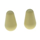 KAISH 2pcs Guitar 5 Way Pickup Selector Switch Tip Switch Cap Switch Knob for USA Stratocaster/Strat Aged White