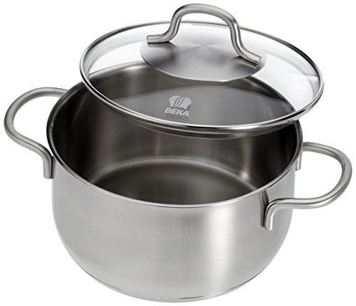 Beka 12371184 Royal Faitout + couvercle verre en acier inoxydable 18 cm