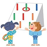LIHAO 24 Stück Party Wurfspiele Bohnensäckchen Ringen Spiel Sitzsack Werfen Bunt für Kinder Erwachsenen