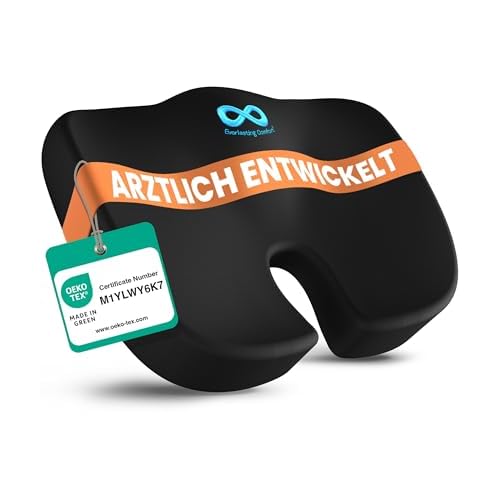 Everlasting Comfort Memory-Foam Kissen ergonomisch – Sitzkissen & Rückenkissen für Bürostuhl & Auto – Orthopädische Unterstützung für Haltung, Wirbelsäule, Steißbein & Lendenbereich