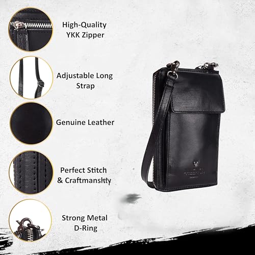 Image of Genuine Leather Small Leather Crossbody Bags For Women Cell Phone Purse, Trendy Casual with adjustable strap
