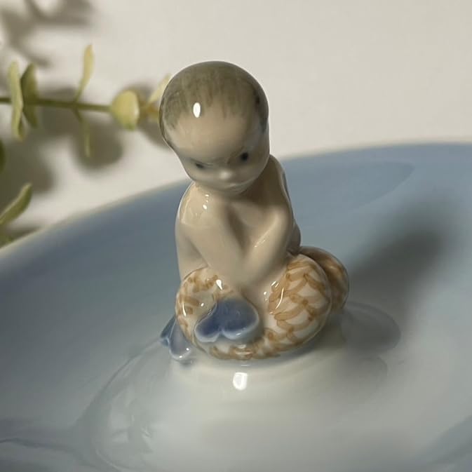 マーメイド 人魚 器 皿 フィギュリン付き デンマーク製 ロイヤルコペンハーゲン マーメイド 人魚 器 皿 フィギュリン付き ヴィンテージ品