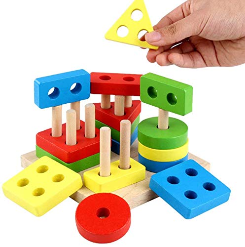 Litewoo Bird Training Toys Educational Foraging Toys Parrot Puzzle Toy Color and Shape Training Wooden Block Toy for Parakeet Cockatiel Finch African Grey Conure Lovebird - image 4