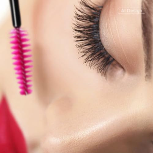 Image of G2PLUS 100PCS Disposable Eyelash Brushes, Rose Mascara Wands Applicator Makeup Kits, Eyelash Spoolies Brushes for Eyelash Extensions and Eyebrows