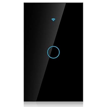 Generic WiFi Wireless Intelligent Switch, 2.4Ghz FCC, CE, ROHS Certification Smart Switch, WiFi Switch 1-Way for Office Use Home Use Intelligent Scene(Black, U.S. regulations)