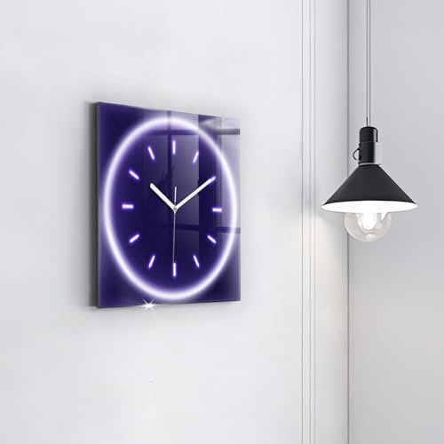 Horloge numérique silencieuse Wallfluent 30x30 cm à aiguilles blanches - 4