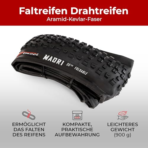 MTB Reifen 27,5 Zoll von Fincci – Faltbare Fahrradreifen 27.5 x 2.35