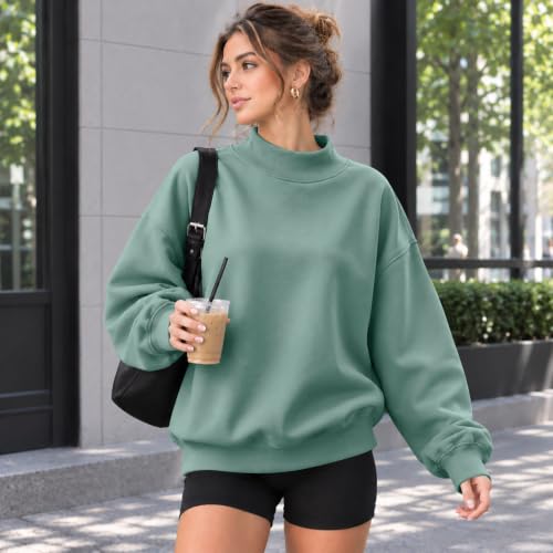 yakyamgi Oversized Mock Neck Sweatshirt Women Fall 2026 Casual Pullover - image 4