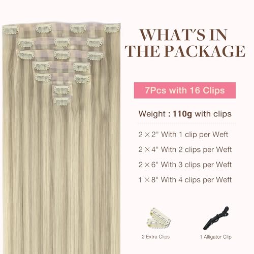 Image of GOO GOO Seamless Clip in Hair Extensions Real Human Hair Remy Extensions