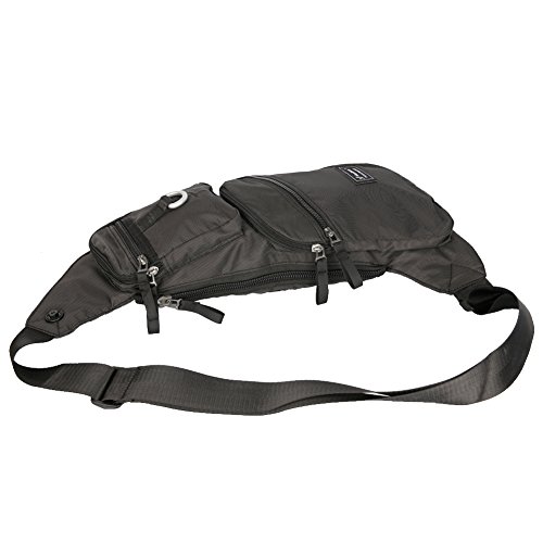 Innturt Nylon Sling Chest Bag Daypack Bicycle Travel Gym Backpack (Black)