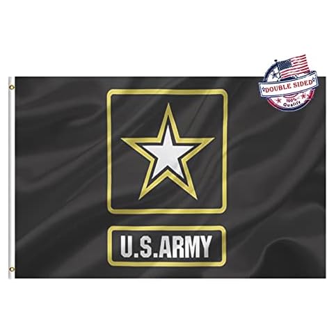 Mosprovie Black US Army Star Military Flags 2x3 Outdoor Double Sided- Heavy Duty 3ply United States Army Flag Super Durable 2 Rows Stitched Edge Canvas Header with 2 Brass Grommets Cover