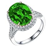 925 Anillos de Plata esterlina de Esmeralda simulada de 4 Colores para Mujer, Anillo de Compromiso, joyería de Piedras Preciosas de tamaño Variable, Verde