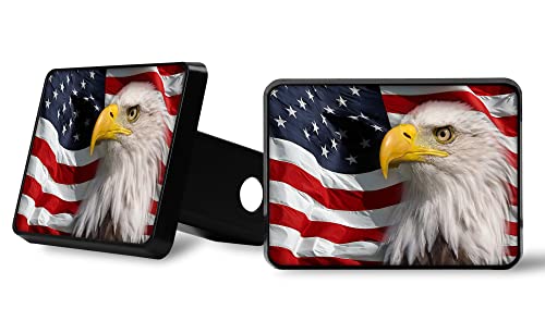 Hometrip Us Bald Eagle Flag Trailer Hitch Cover Plug Fits 2 Inch Receivers, 4 X 4 X 5 Inches #TOP1