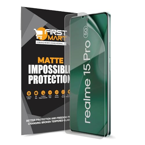 Image of FIRST MART Matte Screen Protector for Realme 15 Pro - TPU Anti-Glare Protection, Fingerprint Working, Bubble-Free, Edge to Edge Coverage [ 1 Pack]