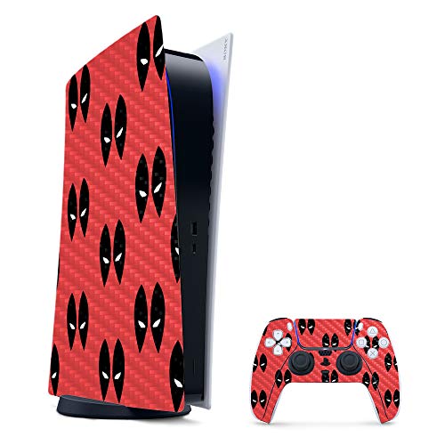 MightySkins Carbon Fiber Gaming Skin for PS5 / PlayStation 5 Digital Edition Bundle - Dead Eyes Pool | Durable Textured Carbon Fiber Finish | Easy to Apply | Made in The USA