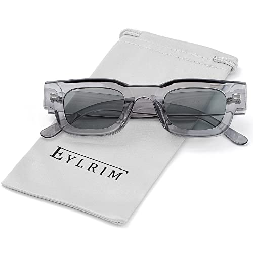 Image of EYLRIM Thick Square Frame Sunglasses for Women Men Chunky Rectangle Polarized Sunglasses UV400 Protection