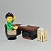 LEGO Furniture: Custom Office Desk Set w/ Desk & Chair + Waste Basket