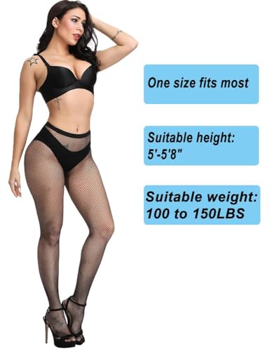 Image of Fishnet Stockings For Women High Waisted Fishnet Tights Sexy Wide Mesh Fishnet Stockings