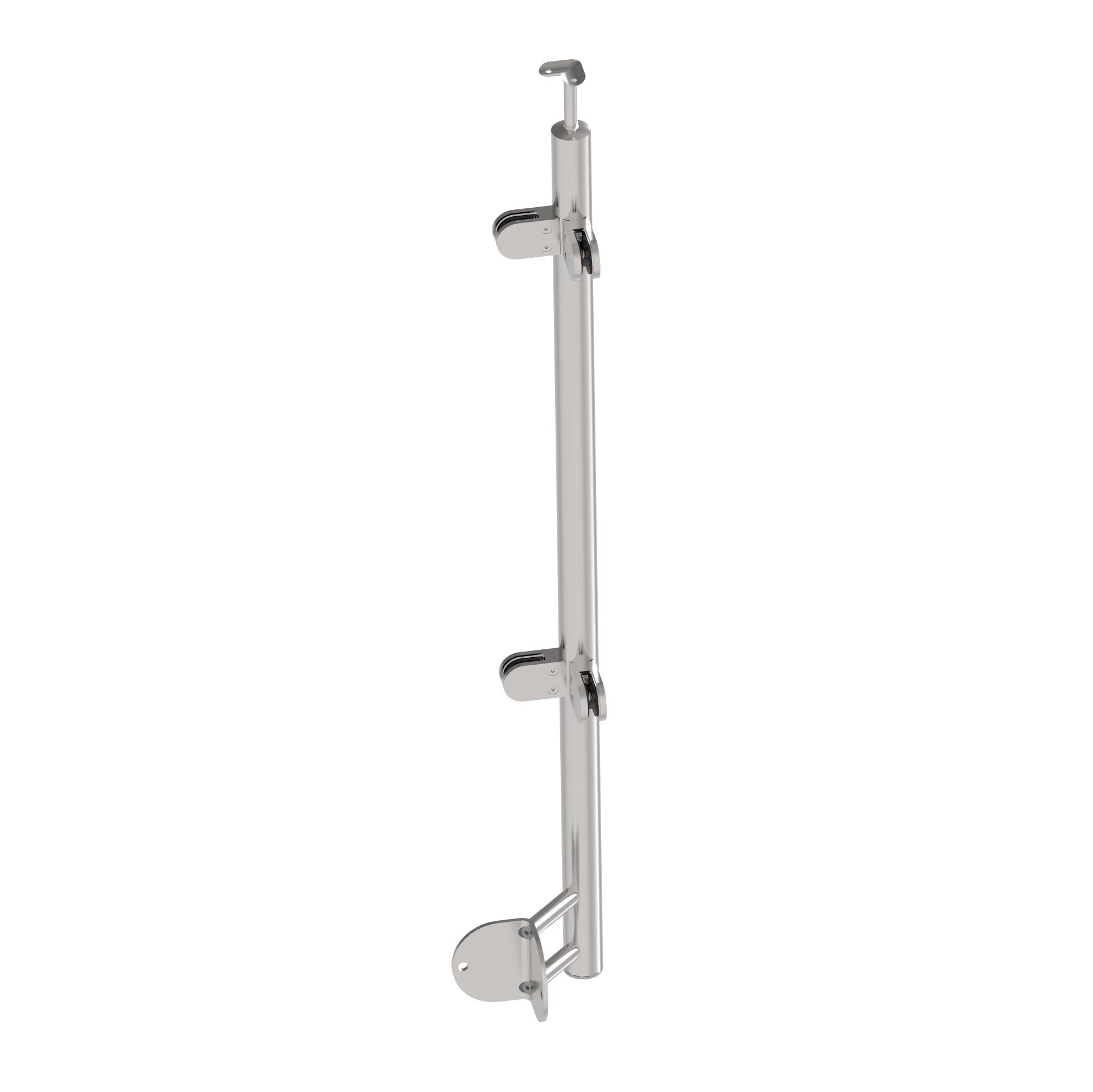 Sellon24® Kotwa ścienna ze stali nierdzewnej V4A okrągła słupek poręczy 42,4 mm, narożnik 90 stopni, łącznik, słupek, okrągły słupek narożny, uchwyt rurowy, stabilny boczny słupek łożyskowy, montaż na