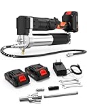 Clatoon Grease Gun 20V MAX with Charger and Two Batteries, 10000 PSI Cordless Electric Grease Gun kit, 39.4" Hose and Multiple Coupler, for Trailers, Agricultural Machinery and Heavy Equipment