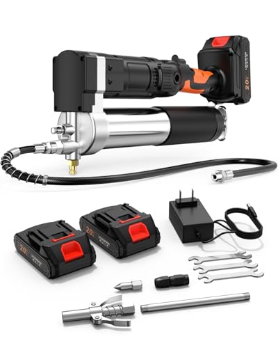Clatoon Grease Gun 20V MAX with Charger and Two Batteries, 10000 PSI Cordless Electric Grease Gun kit...
